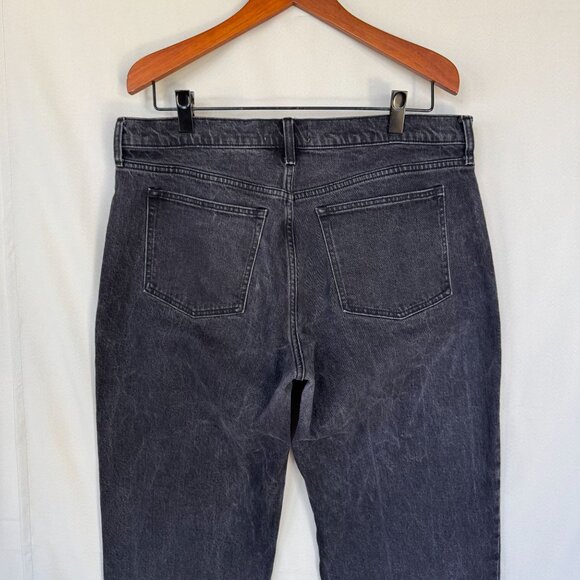 Abercrombie & Fitch Curve Love Baggy Low Rise Black Denim Straight Leg Jeans - Picture 8 of 12